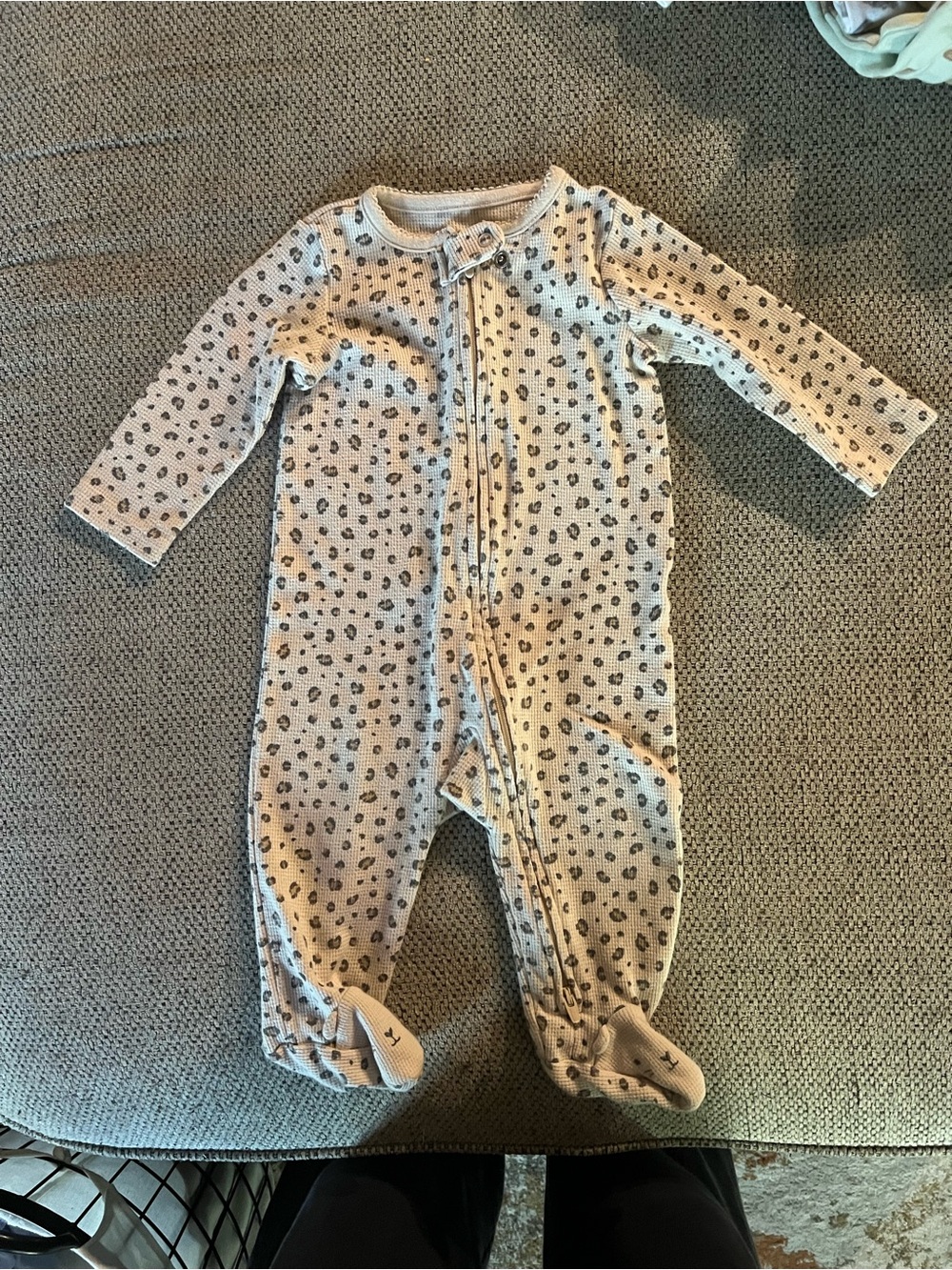 Carter's Waffle Leopard-Print Footed One-Piece